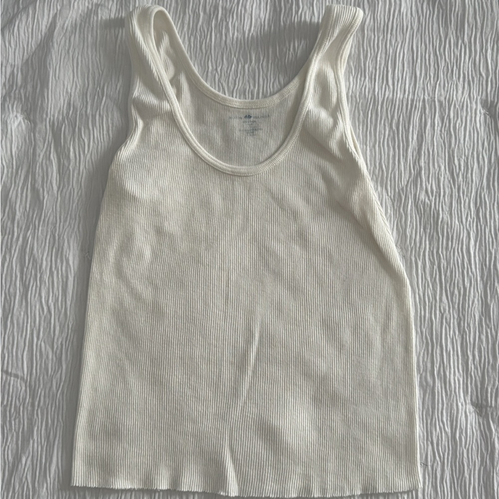 Brandy Melville White Ribbed Tank
Top